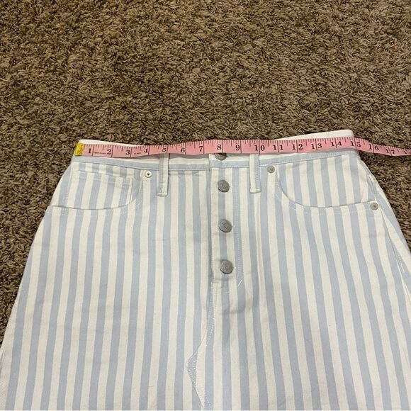 Madewell Stretch A-Line Mini Skirt in Pompano Stripe: Button-Front size 28 - Picture 14 of 14